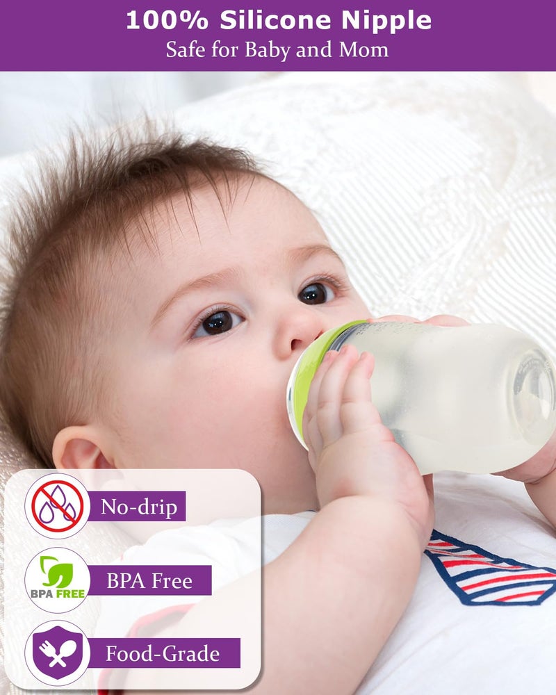 joyfeed Sippy Spout Nipples for Comotomo Baby Bottles,100% Soft Silicone Sippy Cup Nipples,Variable Flow Conversion Nipple,6+ Months,4 Count - Image 4